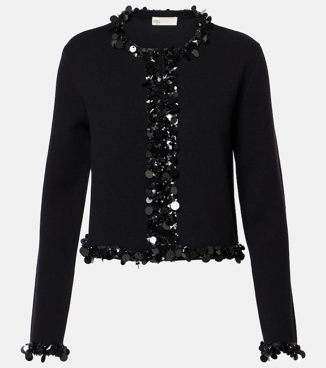 Kendra sequined wool and cashmere cardigan | Tory Burch