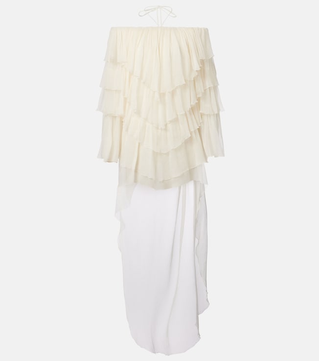Ruffled silk minidress  | Blumarine