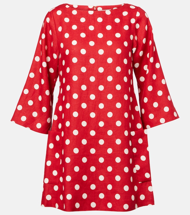 Nina polka-dot linen minidress | Posse