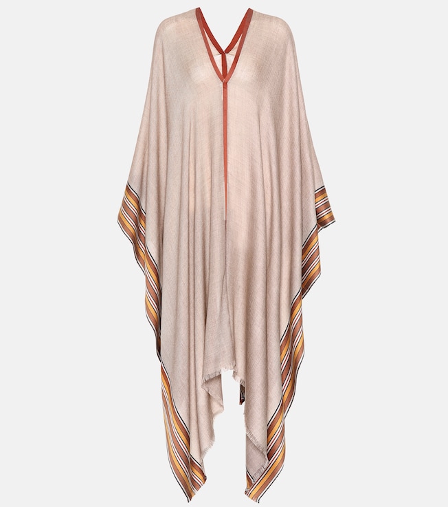 The Suitcase Stripe silk and cashmere poncho | Loro Piana