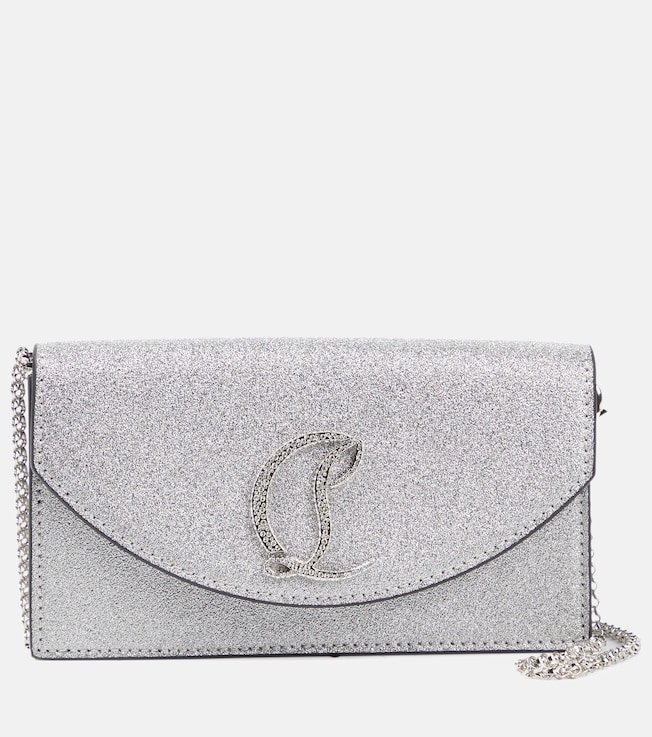 Loubi54 glitter leather clutch | Christian Louboutin