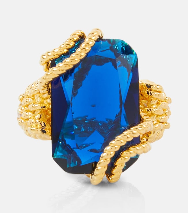 Bloom embellished gold-plated ring | Zimmermann