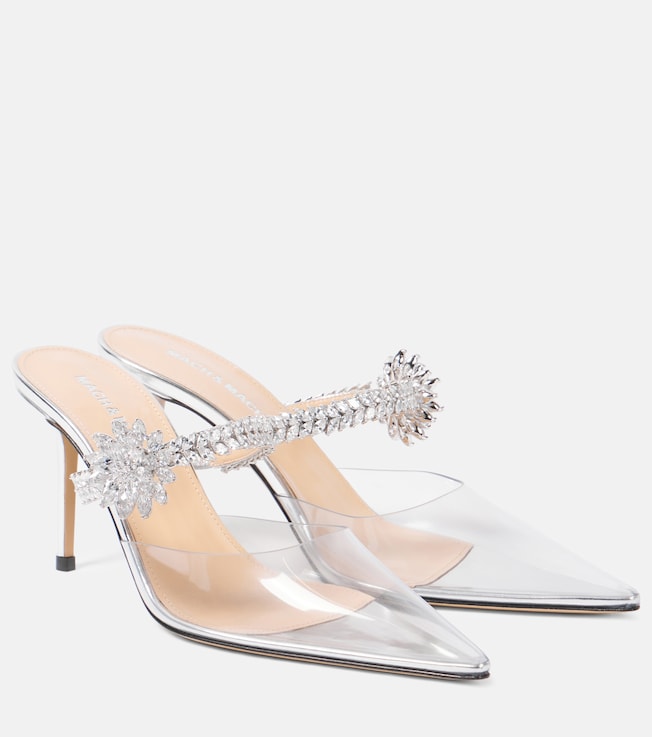 Crystal Flower embellished PVC pumps | Mach & Mach