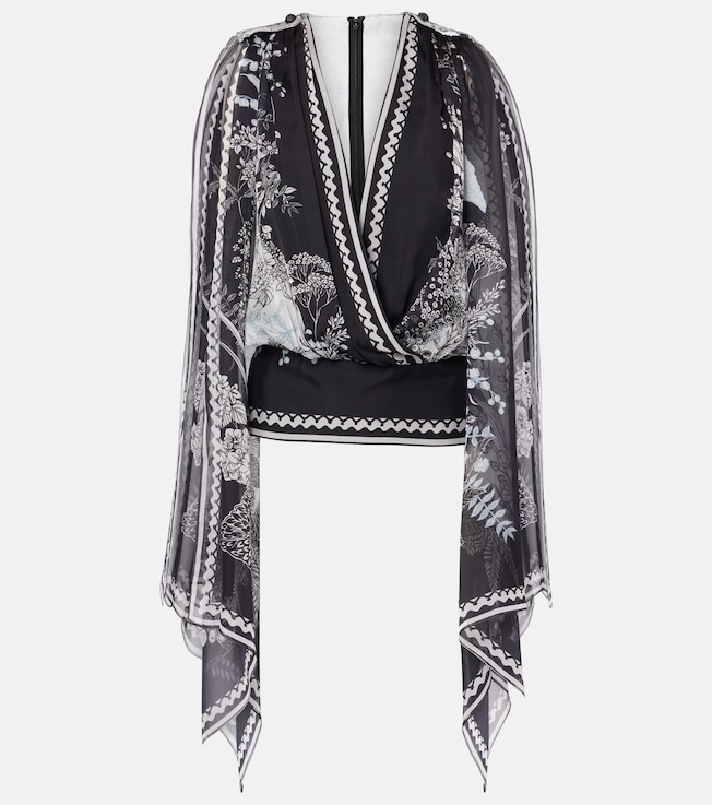 Printed silk chiffon blouse | Elie Saab