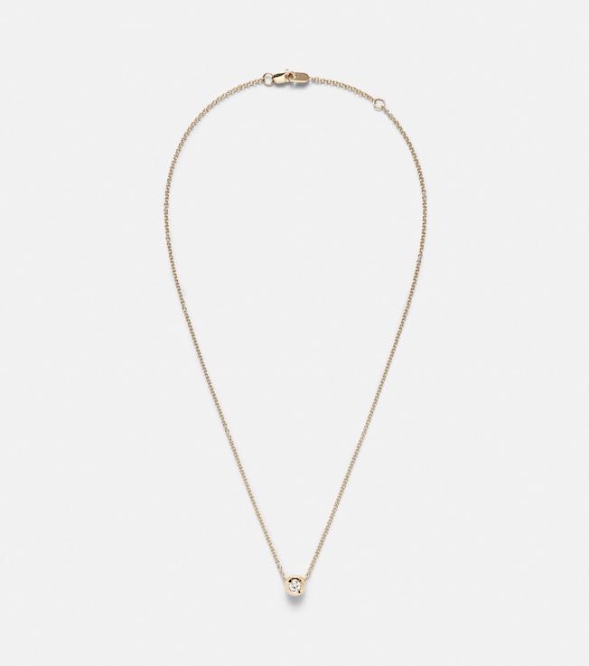 Audrey Small 18kt gold necklace with diamond | Melissa Kaye