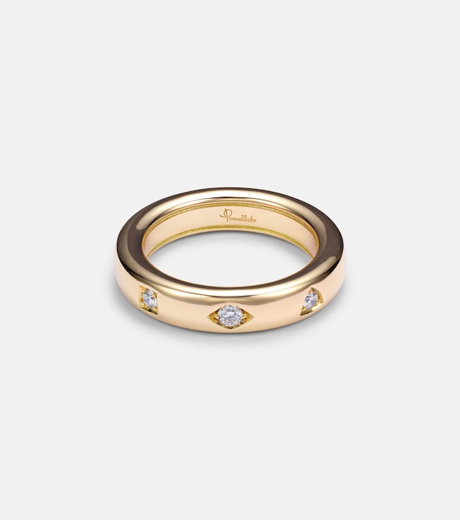 Iconica Extra Slim 18kt rose gold ring with diamonds | Pomellato