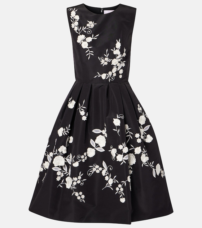 Embroidered silk midi dress | Carolina Herrera