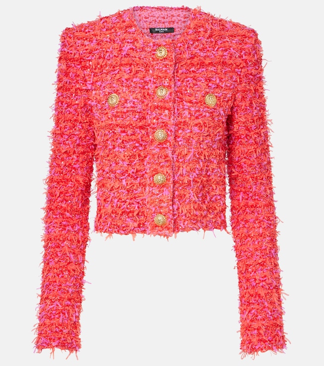 Sequined cropped tweed jacket  | Balmain