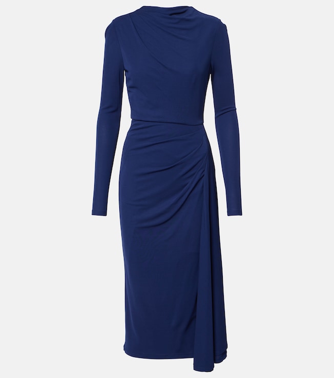 Draped jersey crêpe midi dress | Erdem