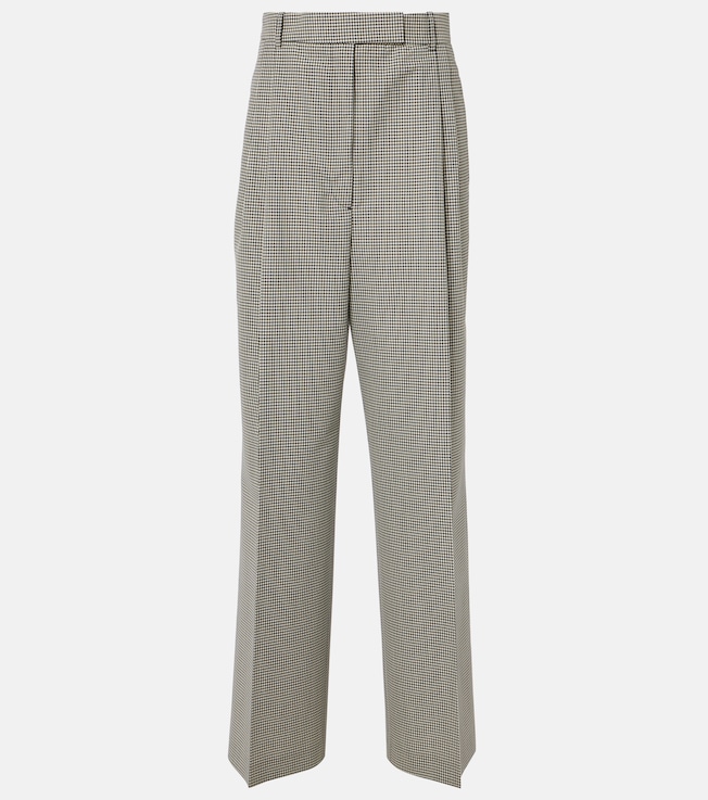 Gingham wool-blend wide-leg pants | Róhe