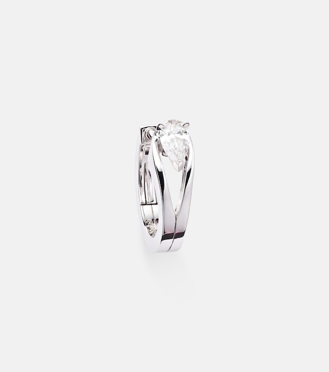 Serti Inversé XS 18kt white gold single earring with diamond | Repossi