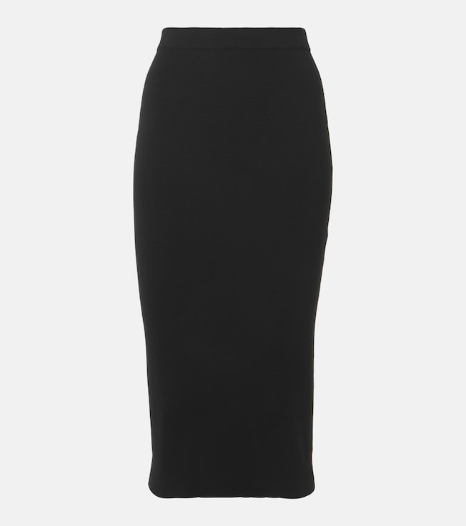Ribbed-knit wool pencil skirt | Saint Laurent