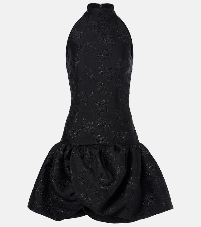 Floral draped jacquard minidress | Rotate
