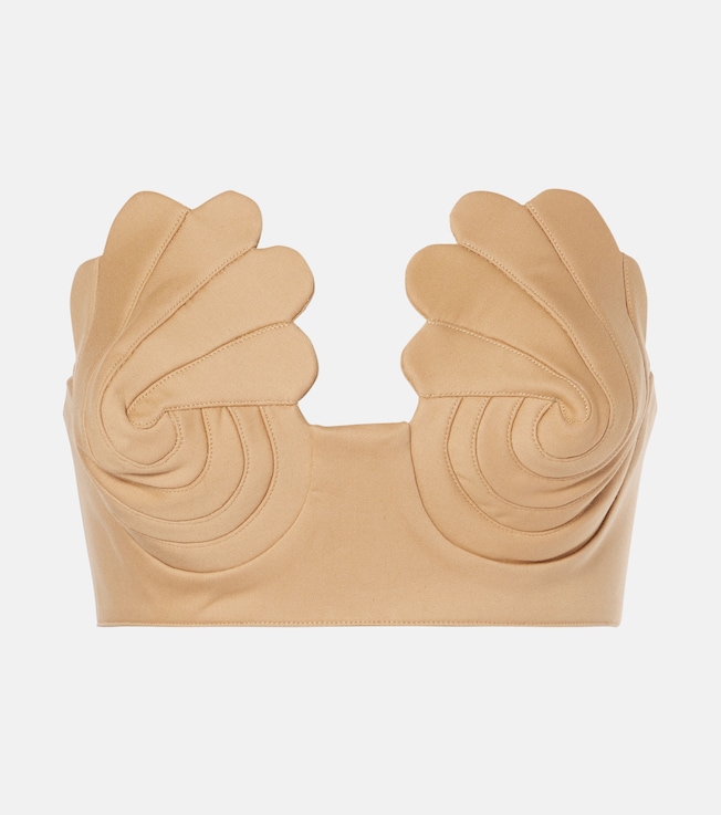 Coquillage strapless cotton crop top | Adriana Degreas