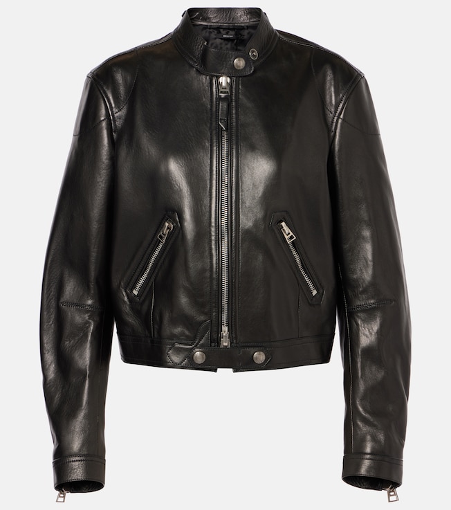 Cropped leather biker jacket | Tom Ford