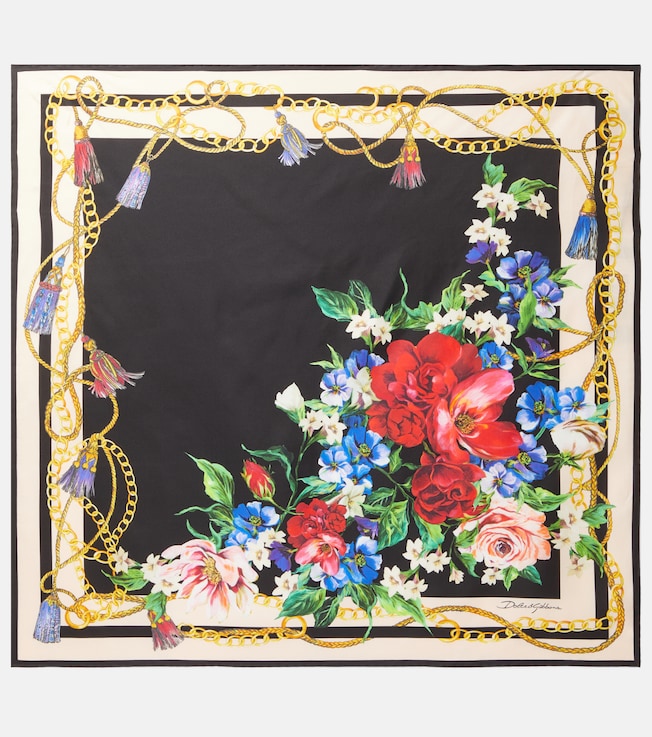 Floral silk twill scarf | Dolce&Gabbana