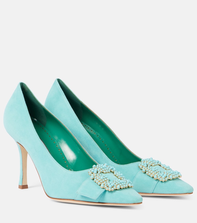 Giboa 90 embellished suede pumps | Manolo Blahnik
