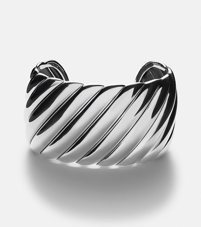 Sculpted Cable sterling silver cuff bracelet | David Yurman