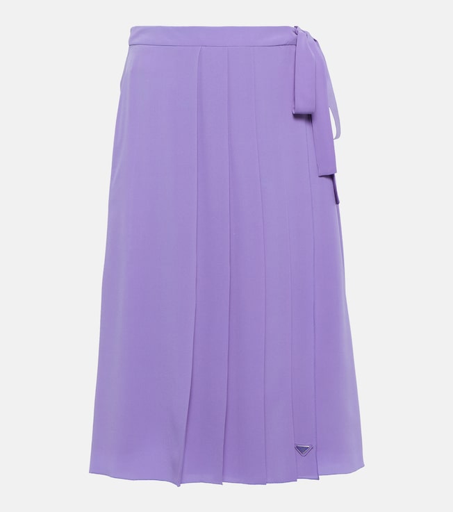 Pleated silk midi skirt | Prada