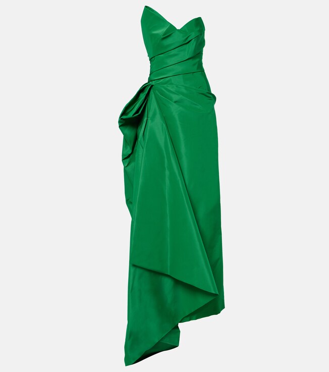 Draped silk faille gown | Monique Lhuillier