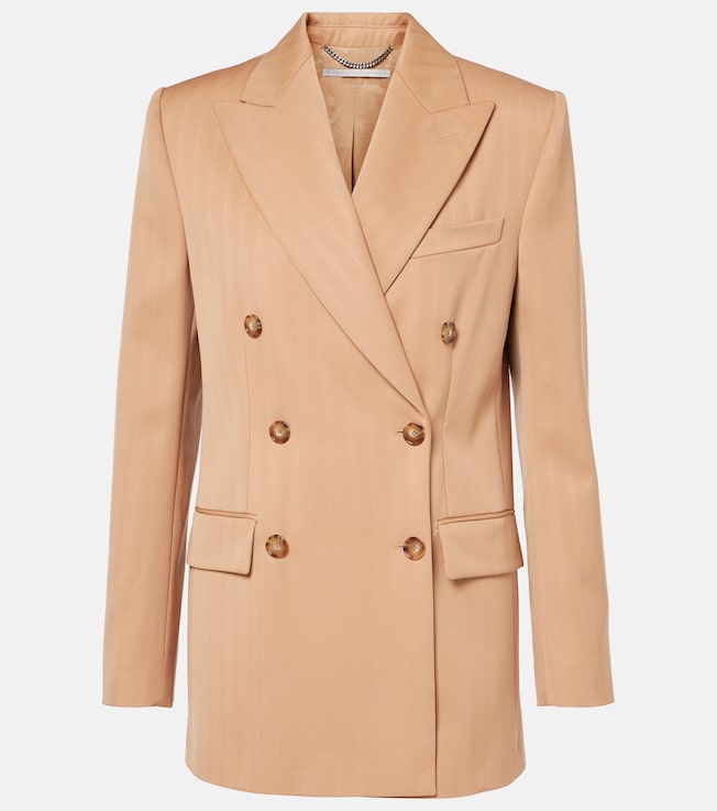 Striped double-breasted wool blazer | Stella McCartney