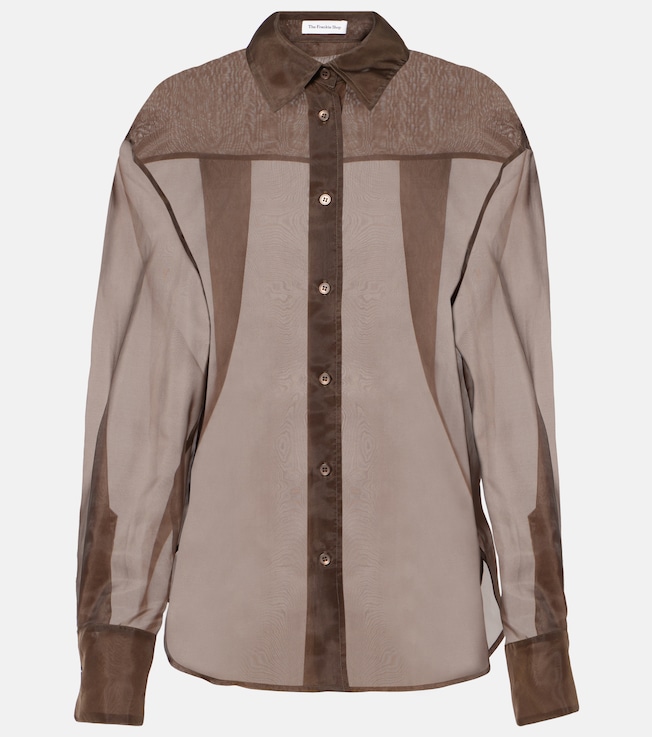 Peri sheer silk-blend shirt | The Frankie Shop