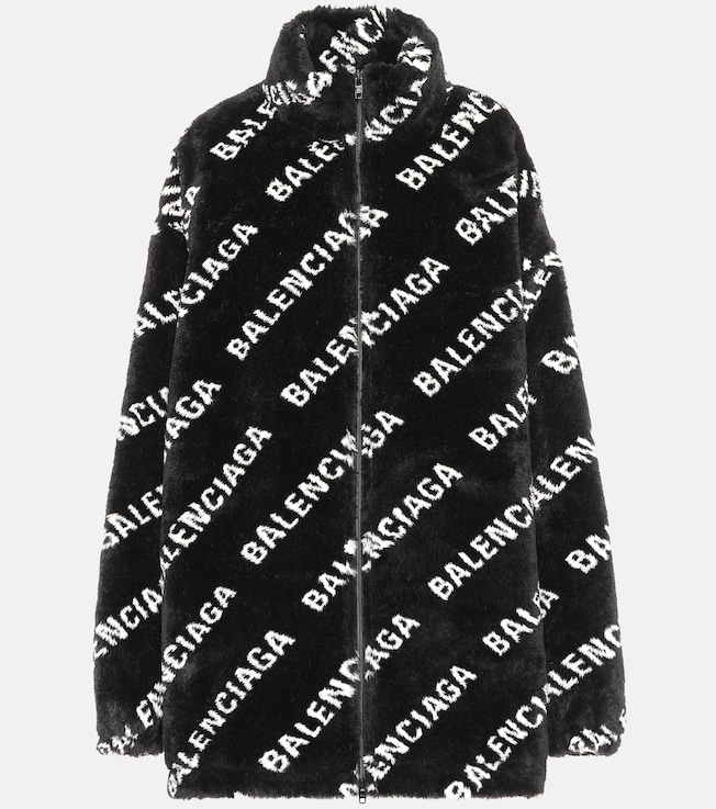 Logo faux fur jacket | Balenciaga