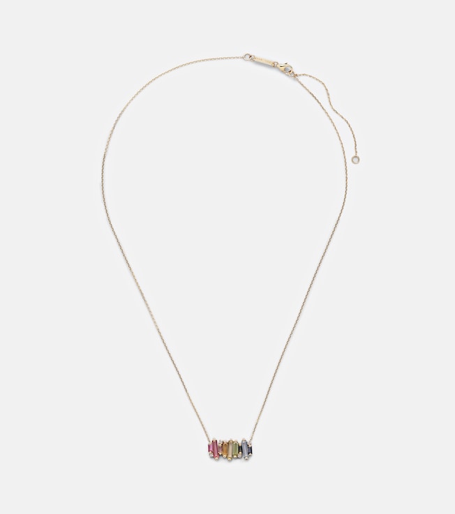 14kt gold necklace with diamonds and gemstones | Suzanne Kalan