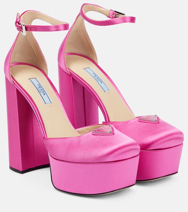 Satin platform pumps | Prada