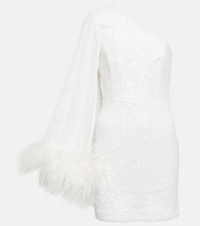 Davina feather-trimmed minidress | Rebecca Vallance