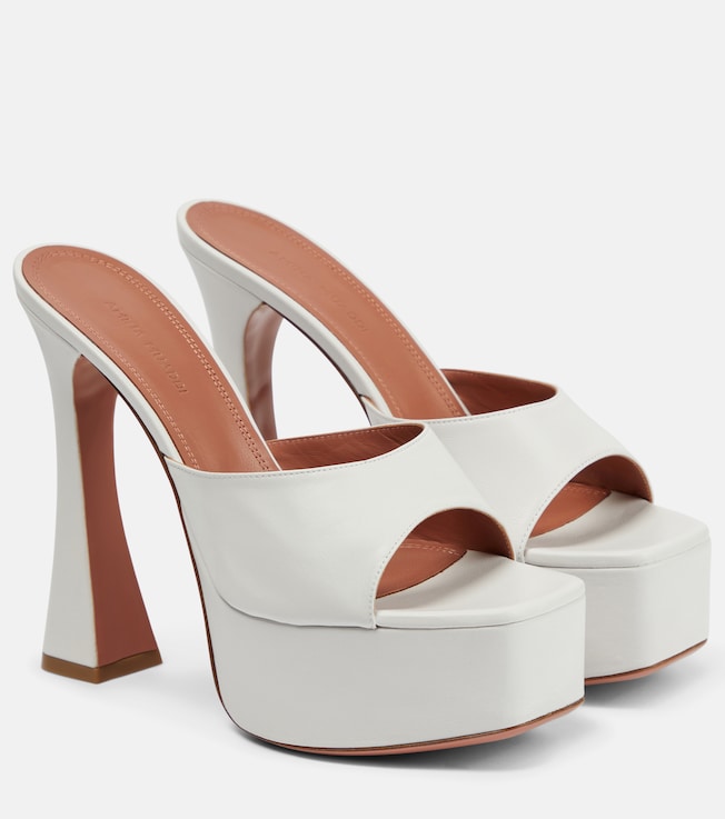 Dalida leather platform mules | Amina Muaddi