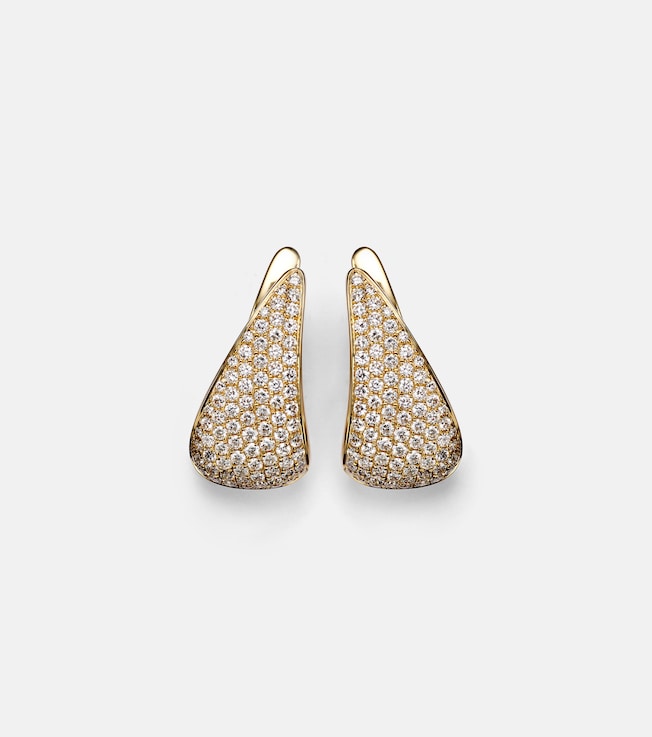 Claw 18kt gold earrings with diamonds | Anita Ko