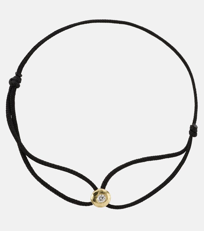 Parachute Nesting Gem 18kt gold cord bracelet with diamond | Octavia Elizabeth