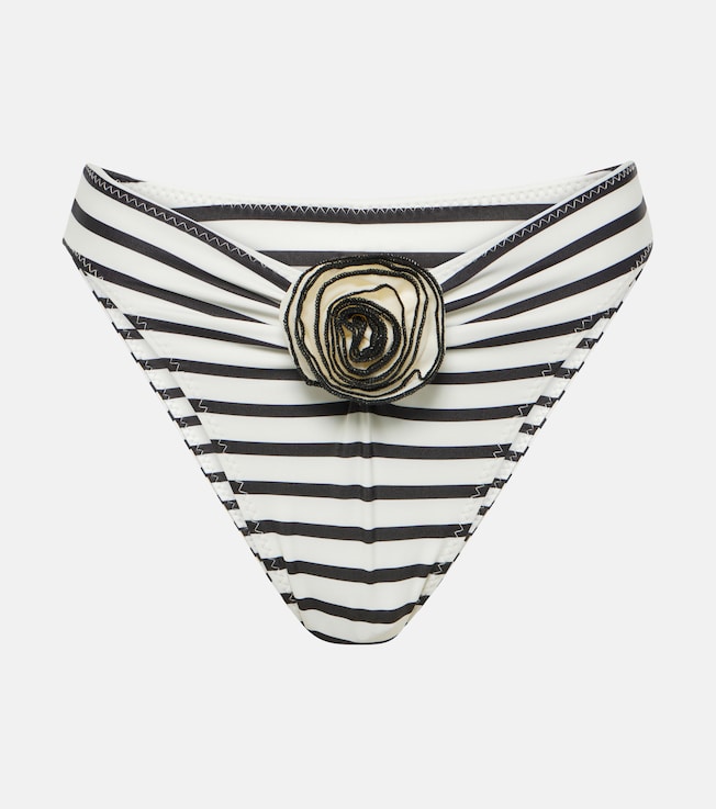 Rose striped high-rise bikini bottoms | Same