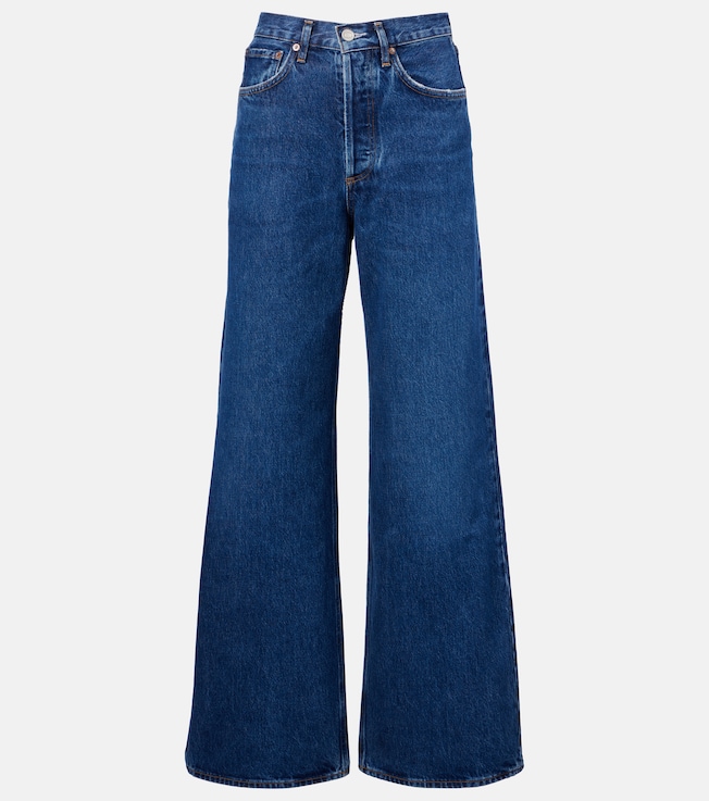  Dame Jean No Cuff high-rise wide-leg jeans | Agolde