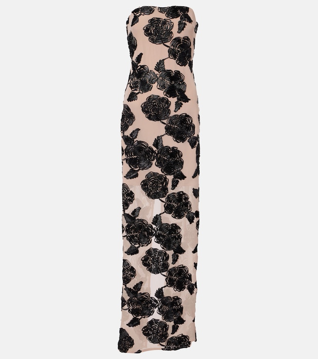 Floral mesh-trimmed gown | Rotate