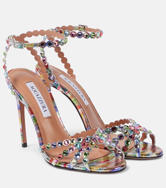 Tequila 105 embellished leather sandals | Aquazzura