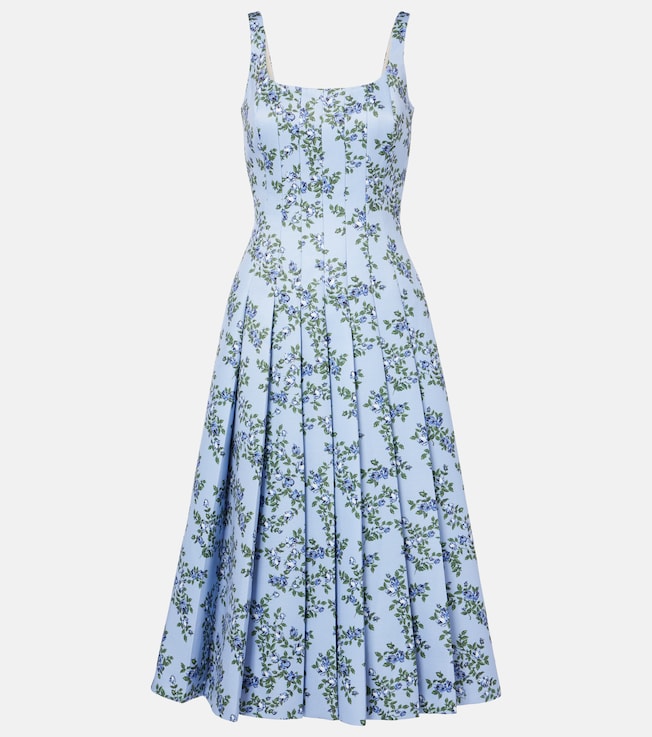Adele floral pleated midi dress | Emilia Wickstead