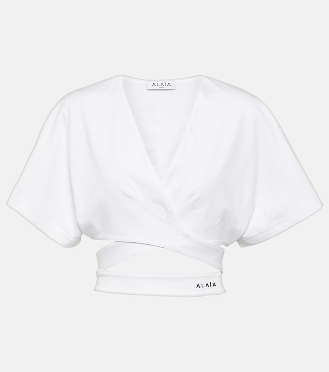 Logo cotton jersey crop top | Alaïa