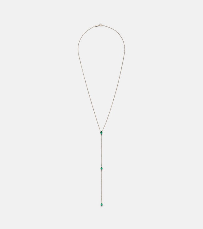 18kt gold necklace with emeralds | Anita Ko