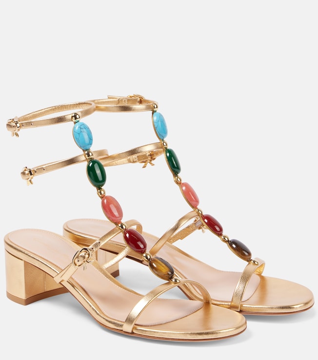 Shanti 45 metallic leather sandals | Gianvito Rossi