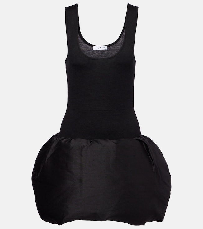 Down-paneled wool-blend minidress | Alaïa
