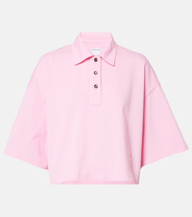 Cropped cotton polo shirt | Bottega Veneta