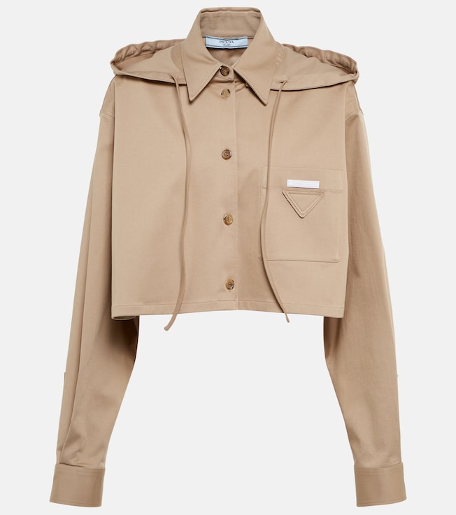 Cropped cotton-blend gabardine jacket | Prada