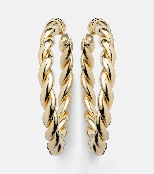 Twisted 14kt gold-plated hoop earrings | Jennifer Fisher