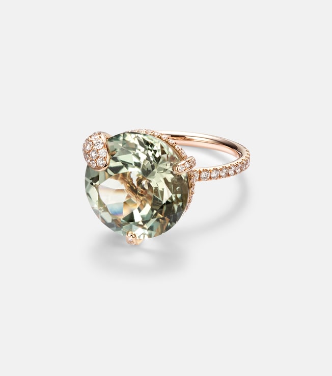 Peekaboo 18kt rose gold ring with prasiolite and diamonds  | Bucherer Fine Jewellery