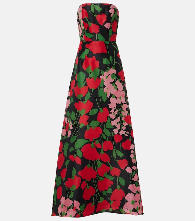 Strapless silk gown | Carolina Herrera