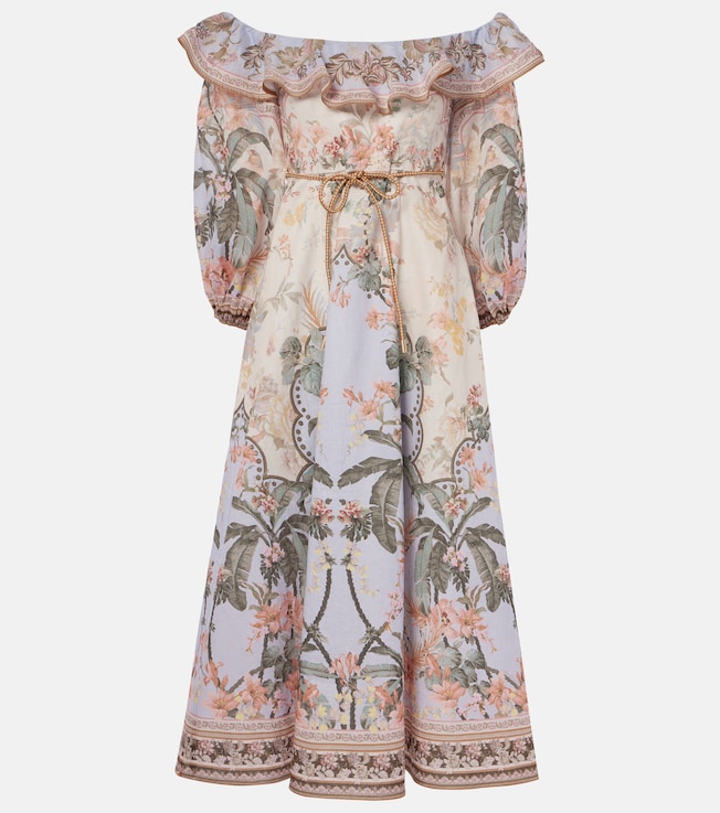 Wylie floral linen midi dress | Zimmermann