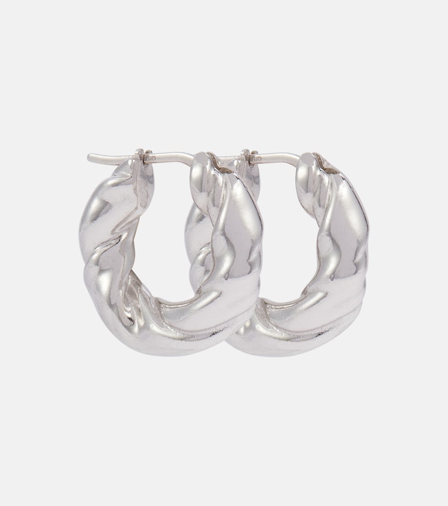 Twisted sterling silver hoop earrings | Loewe