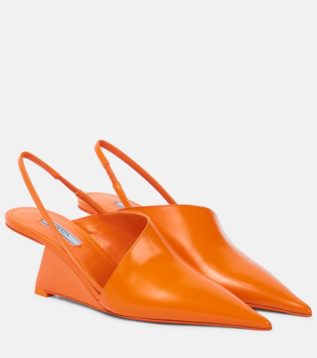 Leather slingback pumps | Prada